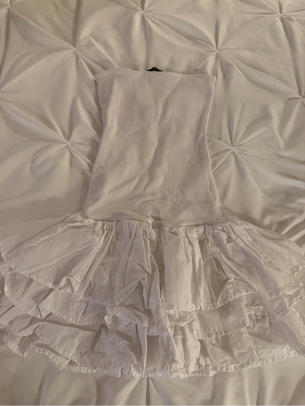 Zara White Ruffled Dress - Picture 3 of 3